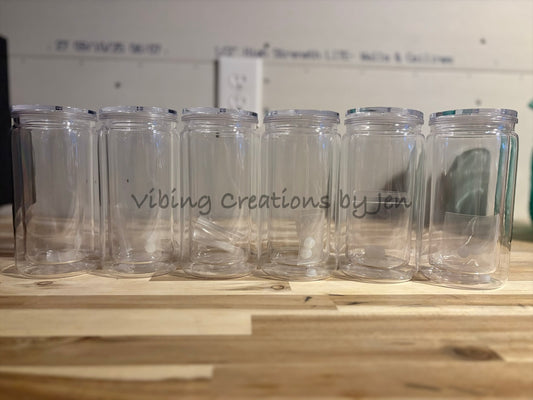 16oz Pre-Drilled Plastic Snowglobe Blanks-Clear